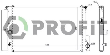 Радиатор, охлаждение двигателя PROFIT PR 1835A2